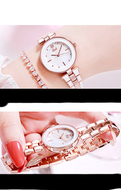 Ladies Watch Trendy Student White Quartz