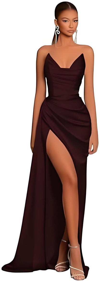 Women's Off-the-shoulder High Slit Support Mermaid Formal Dress Banquet