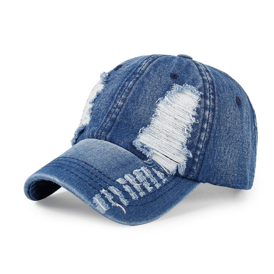 All-match Ripped Denim Baseball Cap Summer Sun Protection