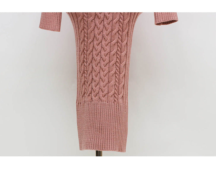 Slim Fit Wrap Hip Bottoming Slim Knitted Dress