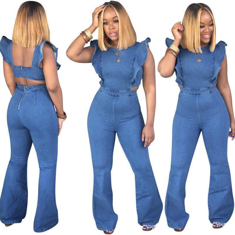 women's sling denim jumpsuit