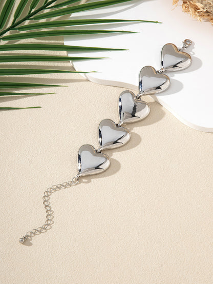 Exaggerated Glossy Heart Necklace Niche Retro Simple