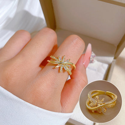 Elegant High-grade Zircon Super Ring Female Opening Adjustable