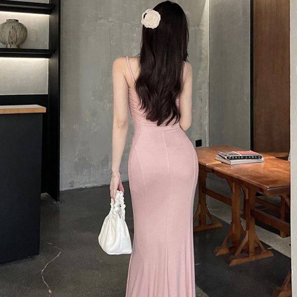 Fashion Style Rose Three-dimensional Flower Sling Dress