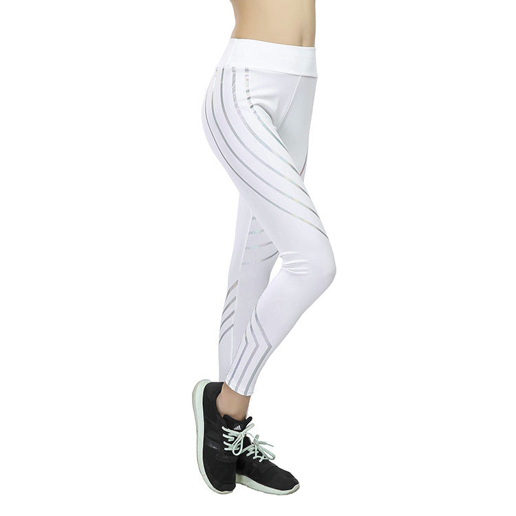 Beauty fitness yoga pants laser printing slim slimming sports leggings