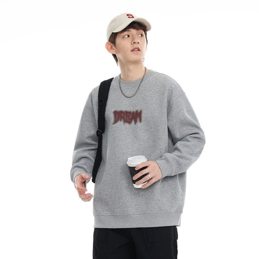 Men's American Style Trend Letters Printed Crew Neck Sweatshirt