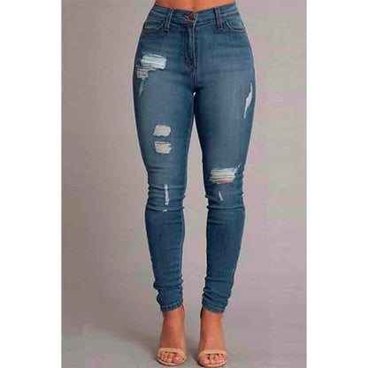 Women's Jeans Ankle Banded Slim Fit Hip Raise Jeans