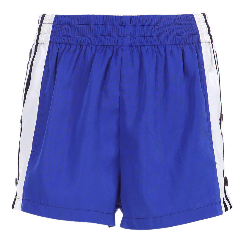 Wide leg shorts female summer hot thin section four-button buckle split casual sports hot pants