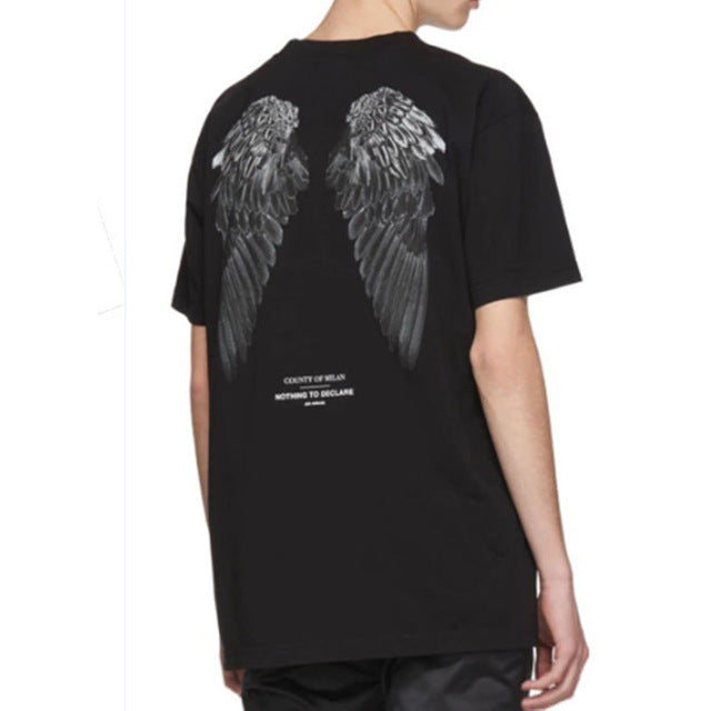 Back wing printed knitted T-shirt