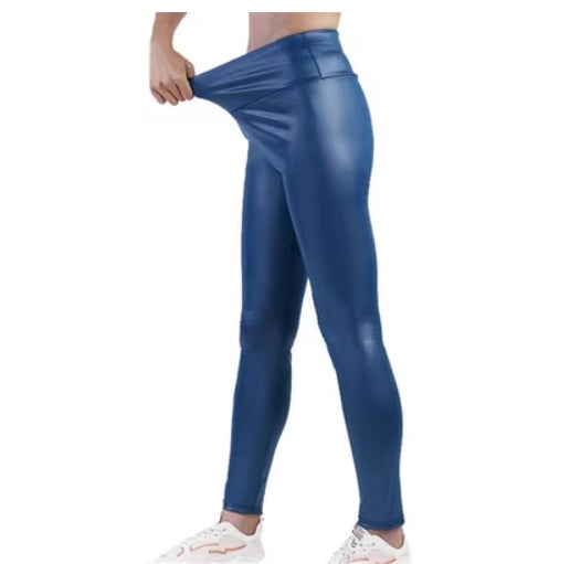 Hot spring and autumn new imitation leather pants stretch Slim leggings slim ladies feet pants