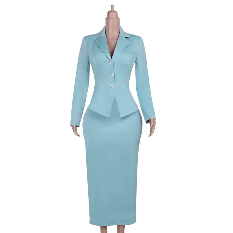 Temperament Commute Slim Basic Waist Skirt Suit Suit