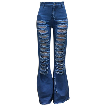 Personalized street trend flared denim pants