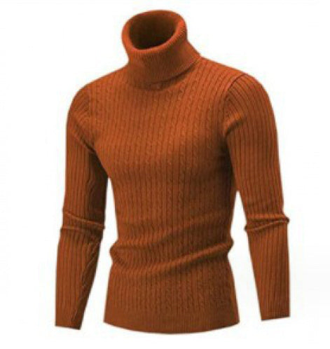 Sweater Twist Knit Sweater Slim-fit High Neck Knit