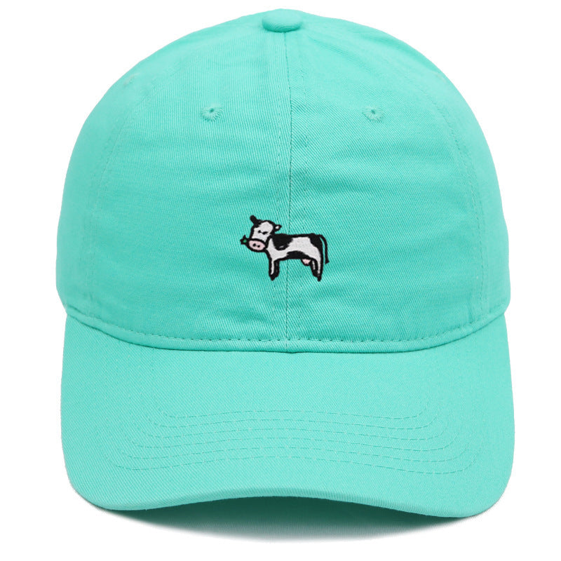 COW Embroidery Soft Top Baseball Cap Spring And Summer Cute