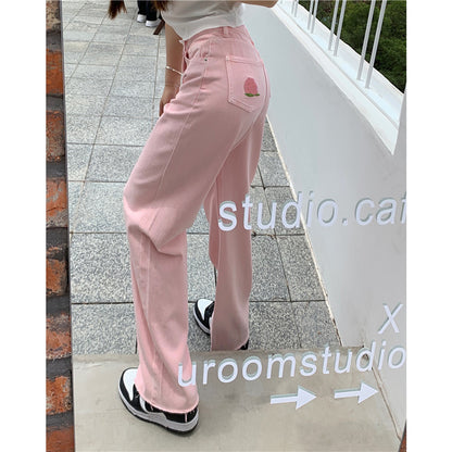 Jeans Women's High Waist Wide Leg Loose Straight-leg Trousers