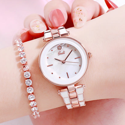 Ladies Watch Trendy Student White Quartz