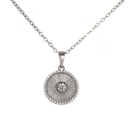 Round Striped Zircon Pendant Women