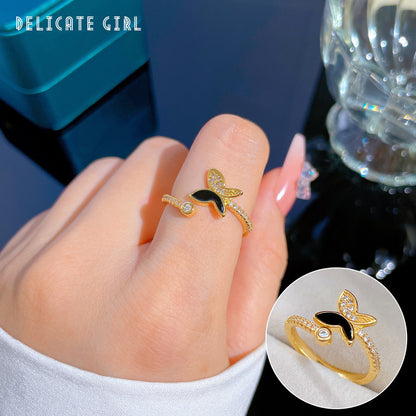 Elegant High-grade Zircon Super Ring Female Opening Adjustable