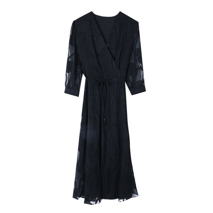 Fashion Chiffon High-grade Black Dress Women