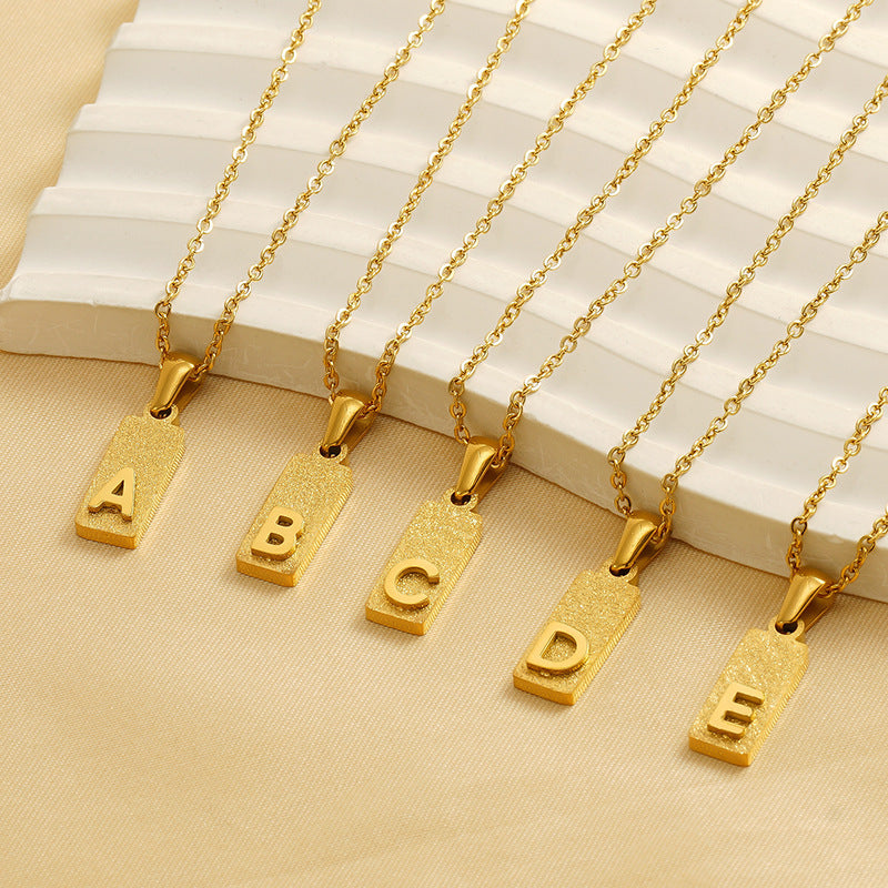 English Letter Necklace Female Stainless Steel