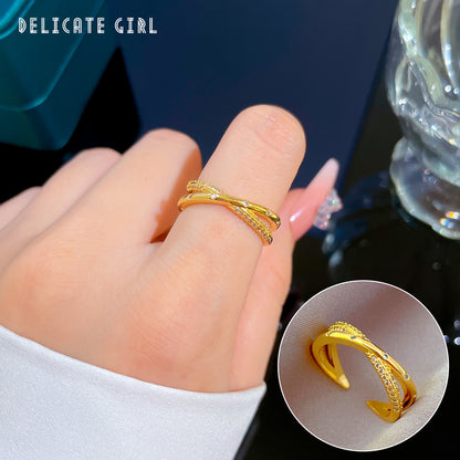 Elegant High-grade Zircon Super Ring Female Opening Adjustable