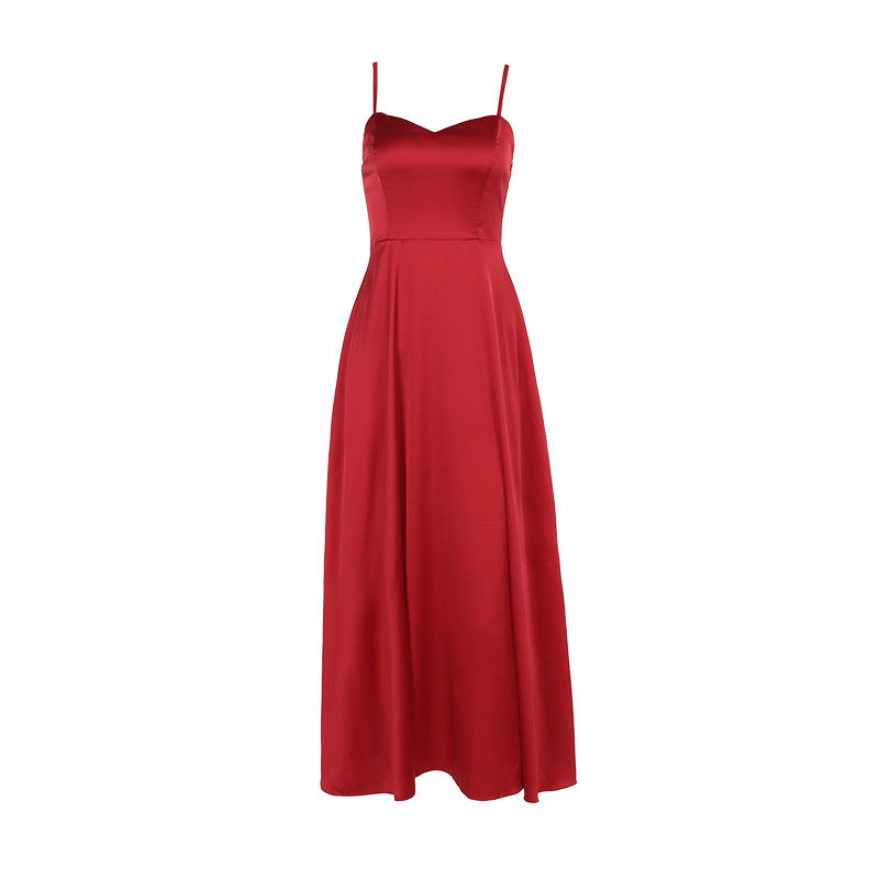 Summer Slim Satin Strap Women Dress