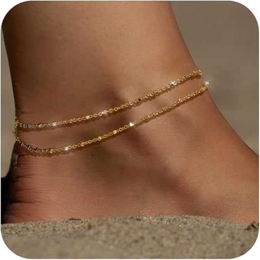 Classic Double Layer Twin Minimalist Personality Daily Beach Vacation Style Anklet