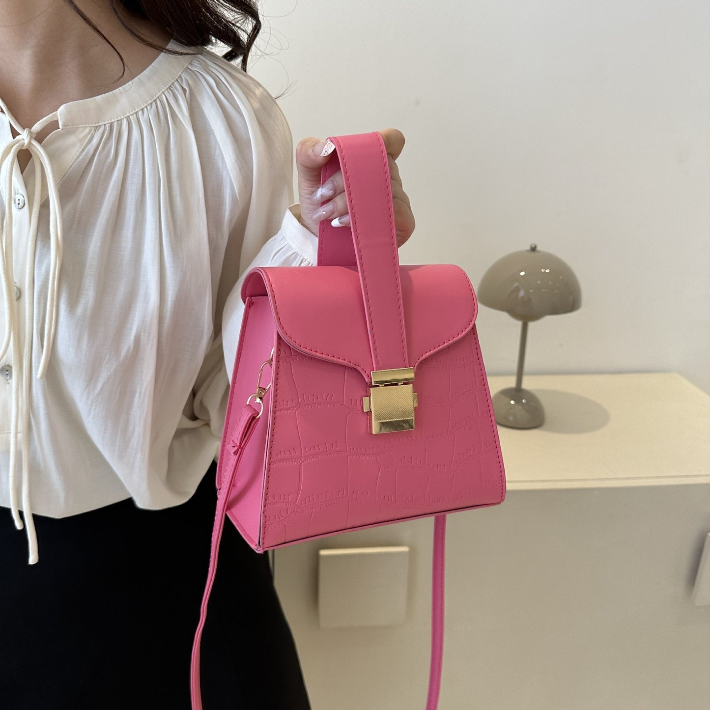 Shoulder Elegant Girls Crossbody Twist Lock Bag