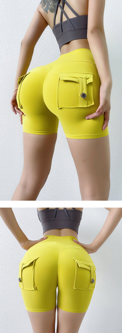 Celebrity Nude Feel Pocket Shorts Yoga Pants