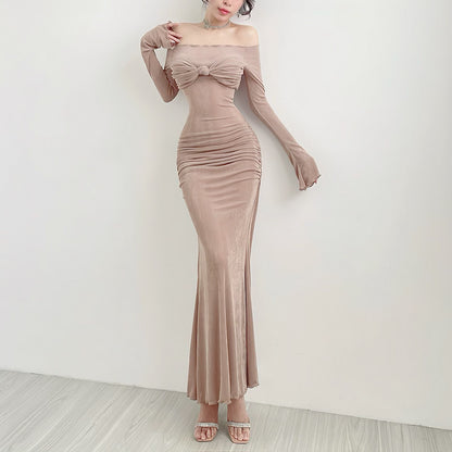 Slim-fit Off-shoulder Chest Dress