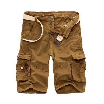 Multi-Pocket Camouflage Dungarees Belted Cargo Shorts