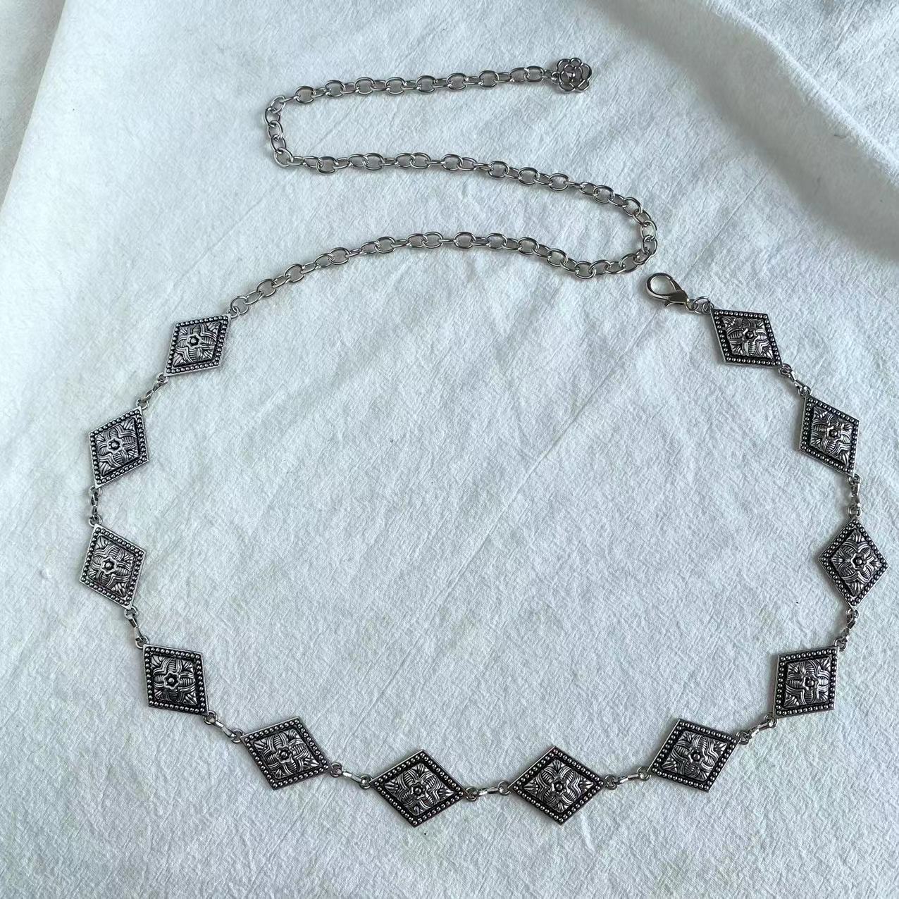 Women's Carved Geometric Retro Waist Chain