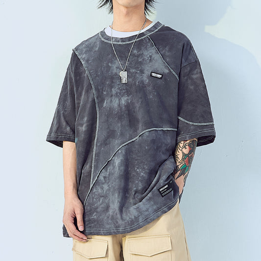 Vintage dirty stained gradient short sleeve