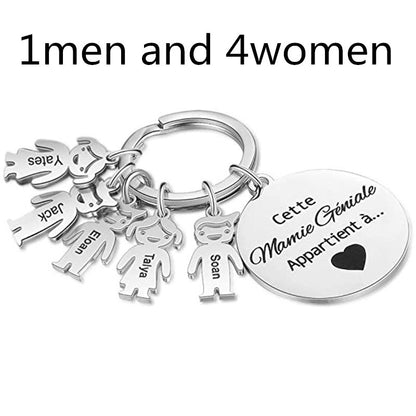 Stainless Steel Boy And Girl Keychain