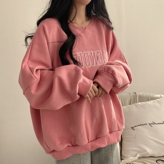 Fleece-lined Thickened High-end Sweater Female Student All-matching Long