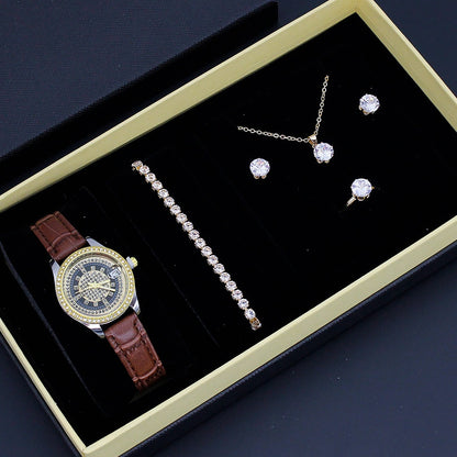 Ladies Valentine's Day Watch Jewelry Suit With Decoration