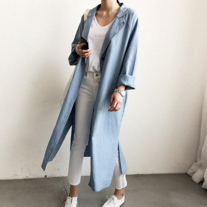 Long Loose Suit Collar Cardigan Outer Wear