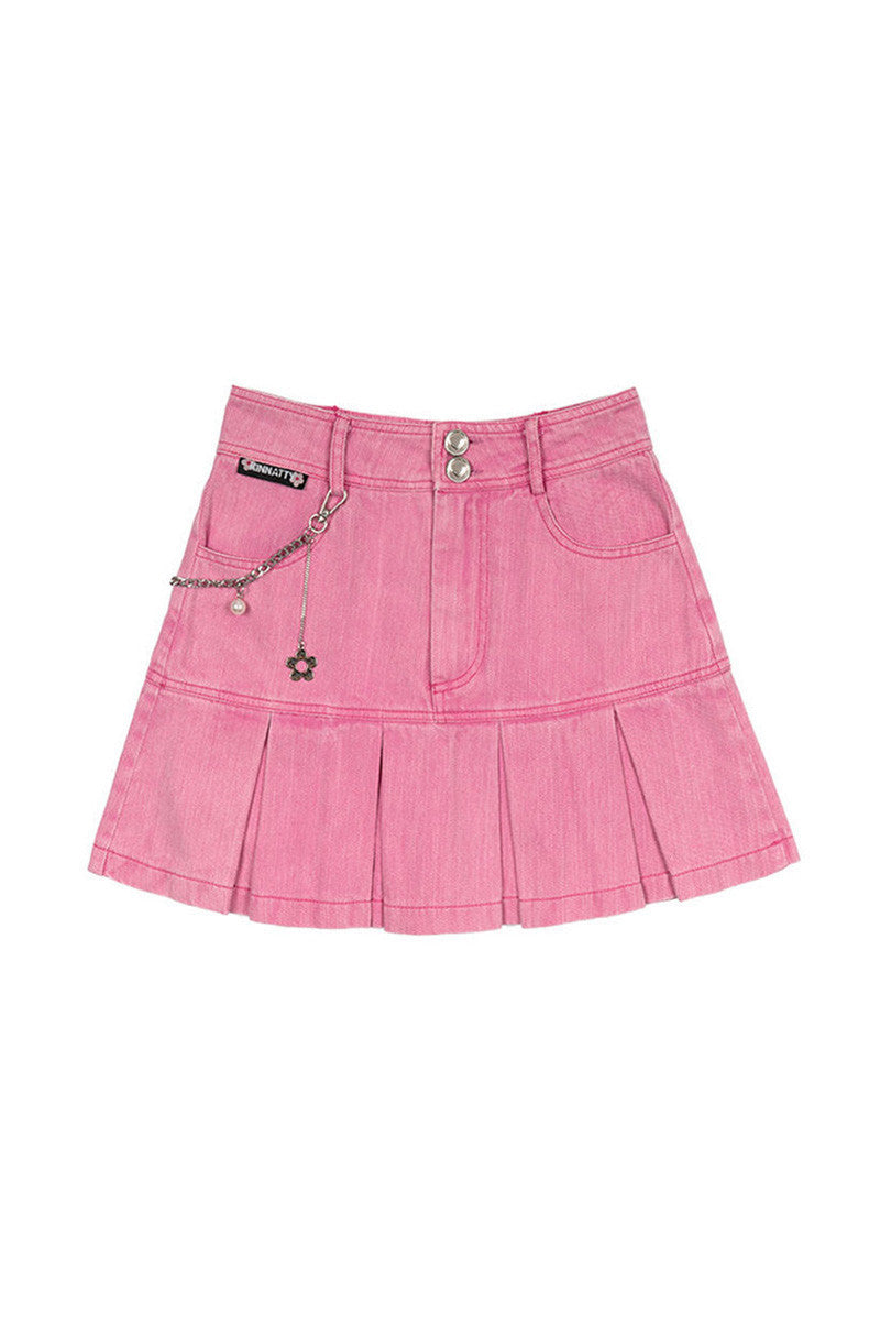 Package Hip Pleated Hot Girl Denim Skirt