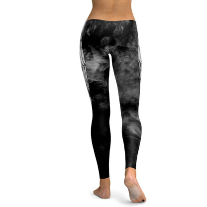 Digital printing leggings women's autumn and winter yoga pants hips slimming sweatpants