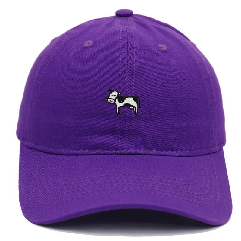 COW Embroidery Soft Top Baseball Cap Spring And Summer Cute