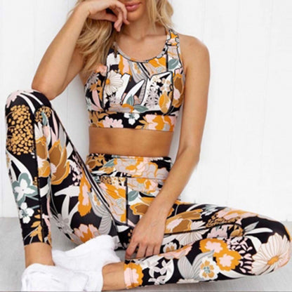 Printed Sports Vest Yoga Fitness Summer Suit