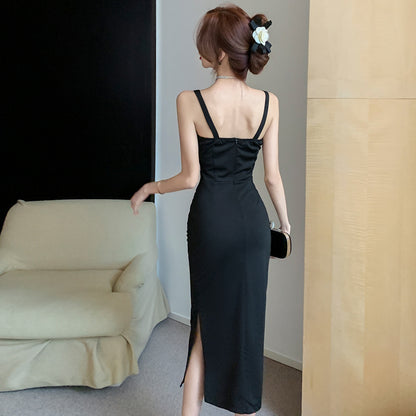 Hanging Strap Hollow Wrap Buttocks Dress For Women