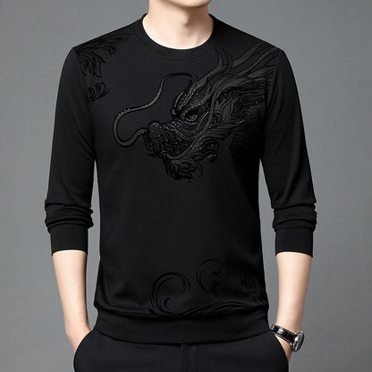 Round Neck Flocking Casual T-shirt Men