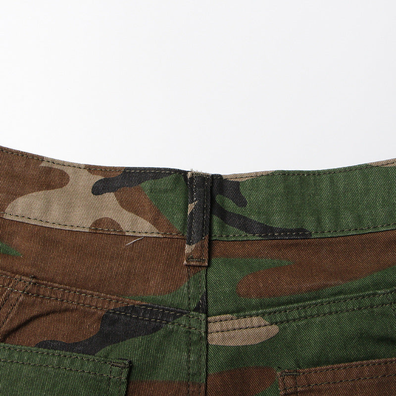 Multi-pocket Decorative Design Camouflage Cool Handsome Loose Street Jeans