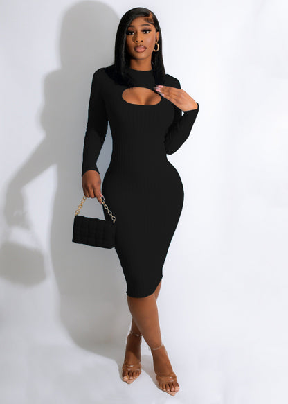 Thickened Knitted Slim Cut Out Dress