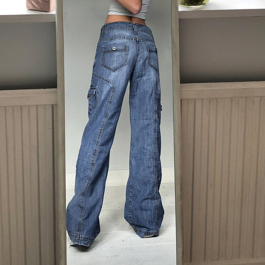 Street High-rise Straight-leg Casual Jeans Irregular