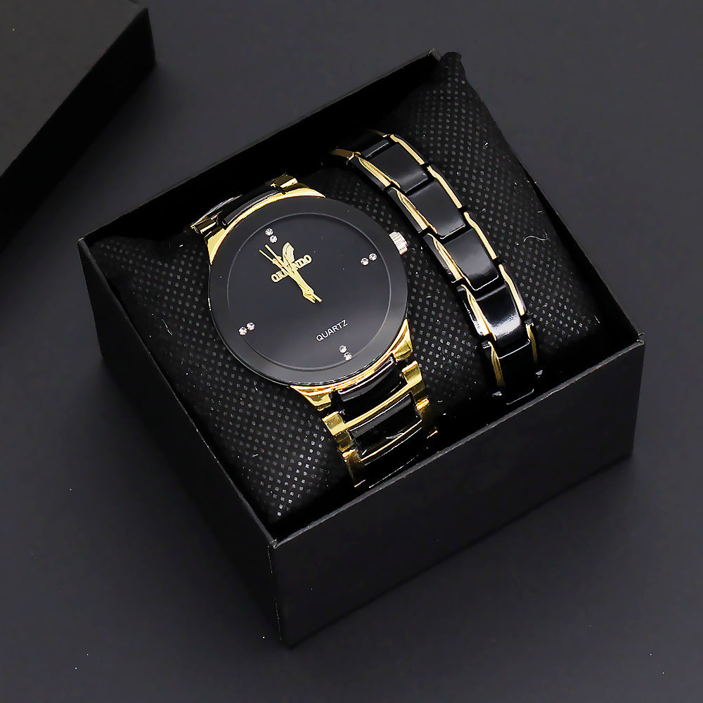 Quartz Couple Watch Steel Band Suit