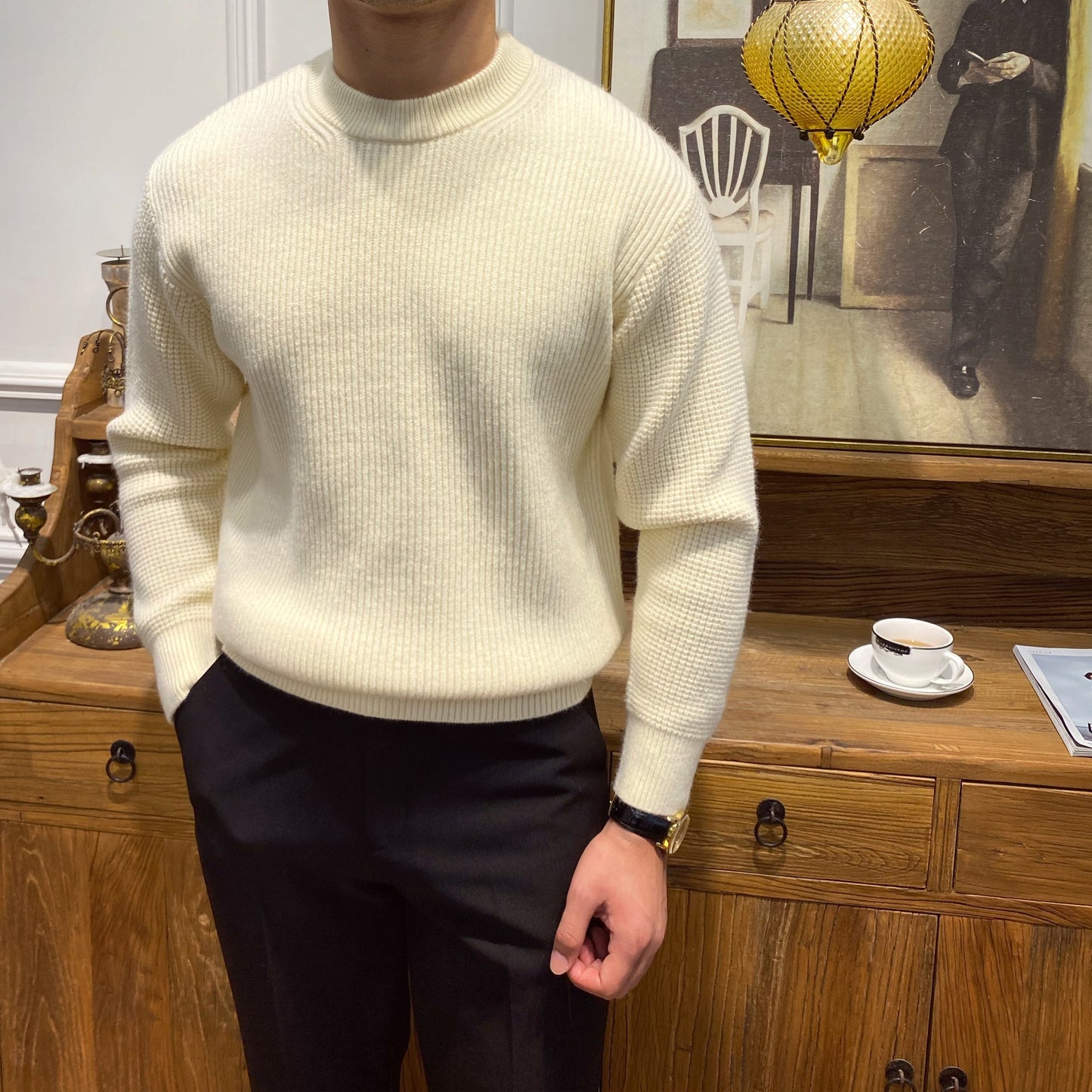 Men's Warm Knit Sweater For Autumn And Winter