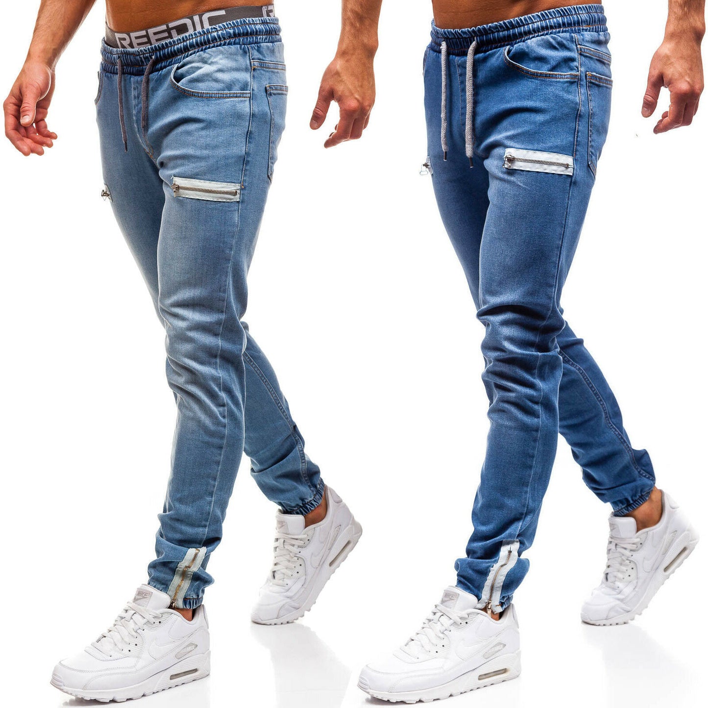 American men's denim fabric sports jeans