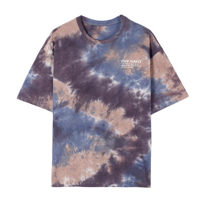 Tie-dye t-shirt men's round neck